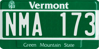 VT license plate NMA173