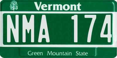 VT license plate NMA174