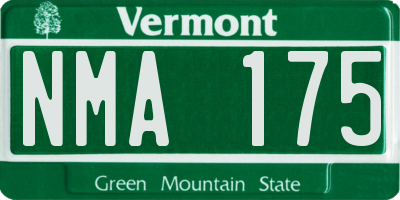 VT license plate NMA175