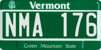 VT license plate NMA176
