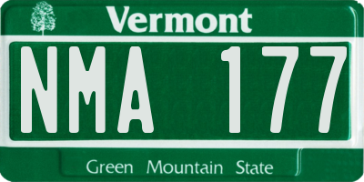 VT license plate NMA177