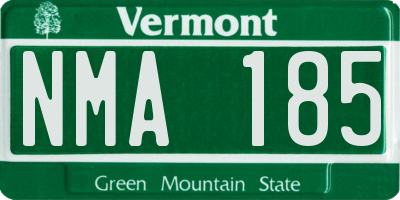 VT license plate NMA185