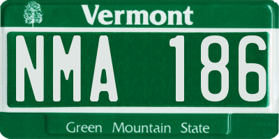 VT license plate NMA186