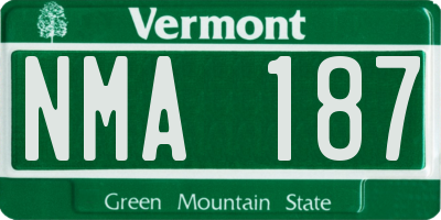 VT license plate NMA187