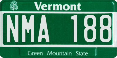 VT license plate NMA188