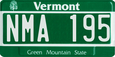 VT license plate NMA195