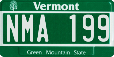 VT license plate NMA199