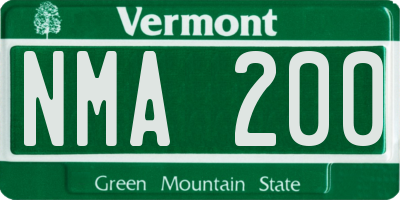 VT license plate NMA200