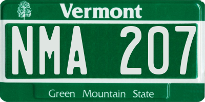 VT license plate NMA207