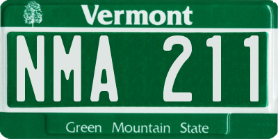 VT license plate NMA211