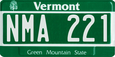 VT license plate NMA221