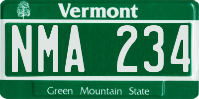 VT license plate NMA234