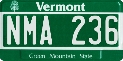 VT license plate NMA236