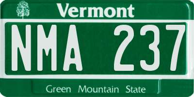 VT license plate NMA237