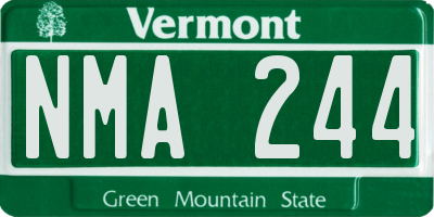 VT license plate NMA244