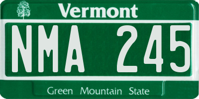 VT license plate NMA245