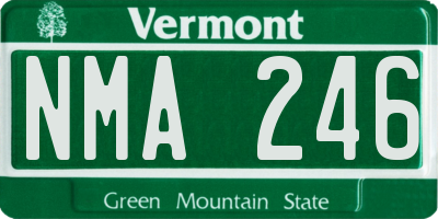 VT license plate NMA246
