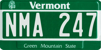 VT license plate NMA247
