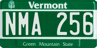 VT license plate NMA256