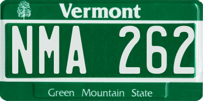 VT license plate NMA262