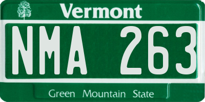 VT license plate NMA263