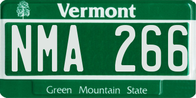 VT license plate NMA266