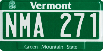 VT license plate NMA271