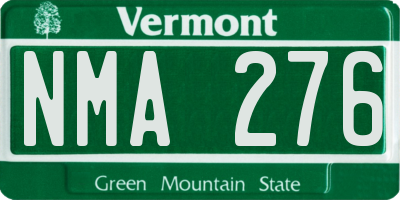 VT license plate NMA276