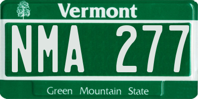 VT license plate NMA277