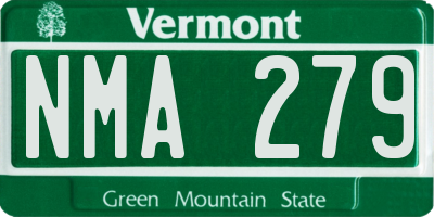 VT license plate NMA279