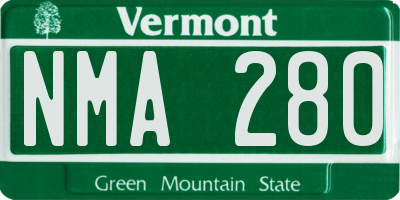VT license plate NMA280