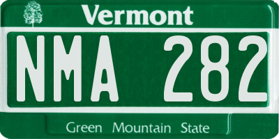 VT license plate NMA282
