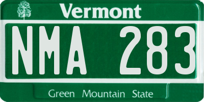 VT license plate NMA283