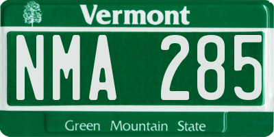 VT license plate NMA285
