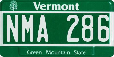 VT license plate NMA286