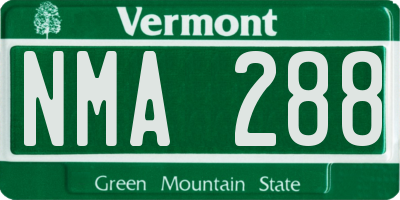 VT license plate NMA288