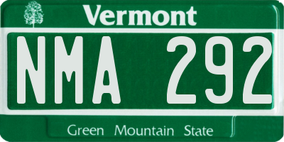 VT license plate NMA292