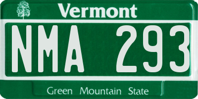 VT license plate NMA293
