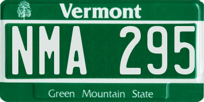 VT license plate NMA295