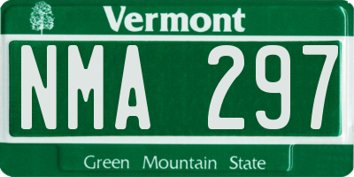 VT license plate NMA297