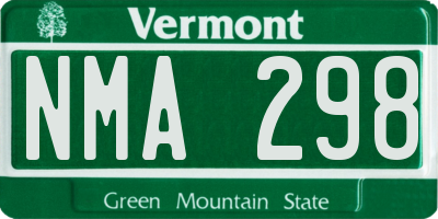 VT license plate NMA298