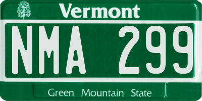 VT license plate NMA299