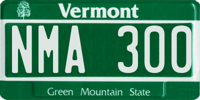 VT license plate NMA300