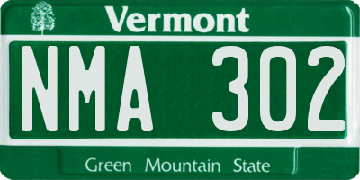 VT license plate NMA302
