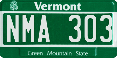 VT license plate NMA303