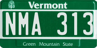 VT license plate NMA313