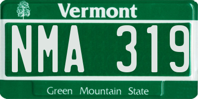 VT license plate NMA319
