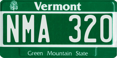 VT license plate NMA320