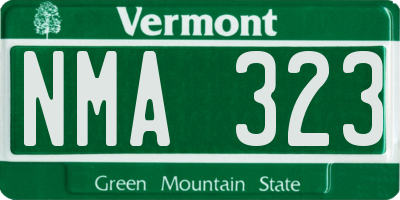 VT license plate NMA323
