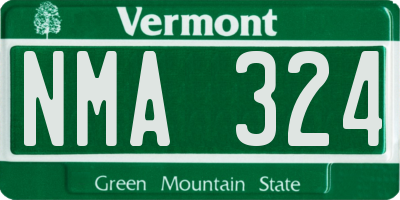 VT license plate NMA324
